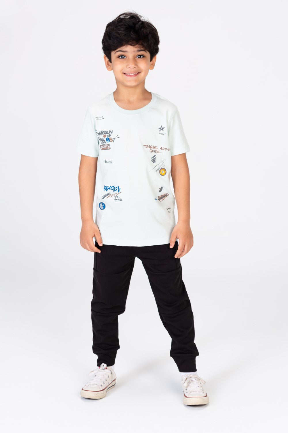 Boys T-shirt Printed On The Front And Back Made Of Cotton Comfortable Fit