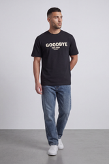 Men’s Tomato Store Goodbye Shadow T-Shirt Last Seen Script Back Abstract Shadow Figure Artwork Signature Detail