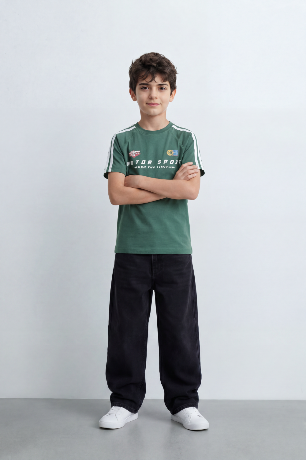 Boy's Tomato Store Speed Club Graphic T-Shirt Motorsport Back Slim Fit Racing Number Artwork Patch