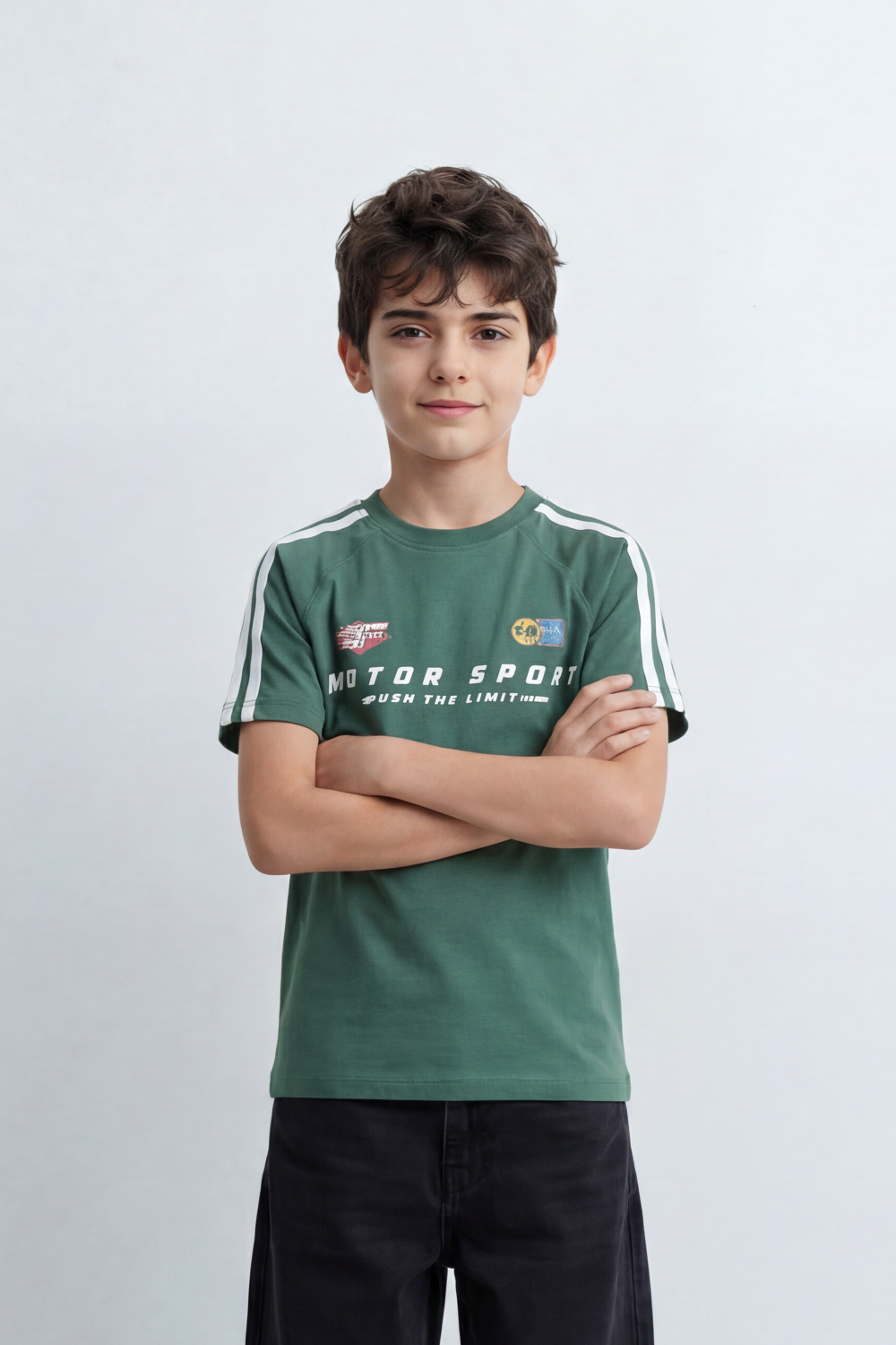 Boy's Tomato Store Speed Club Graphic T-Shirt Motorsport Back Slim Fit Racing Number Artwork Patch