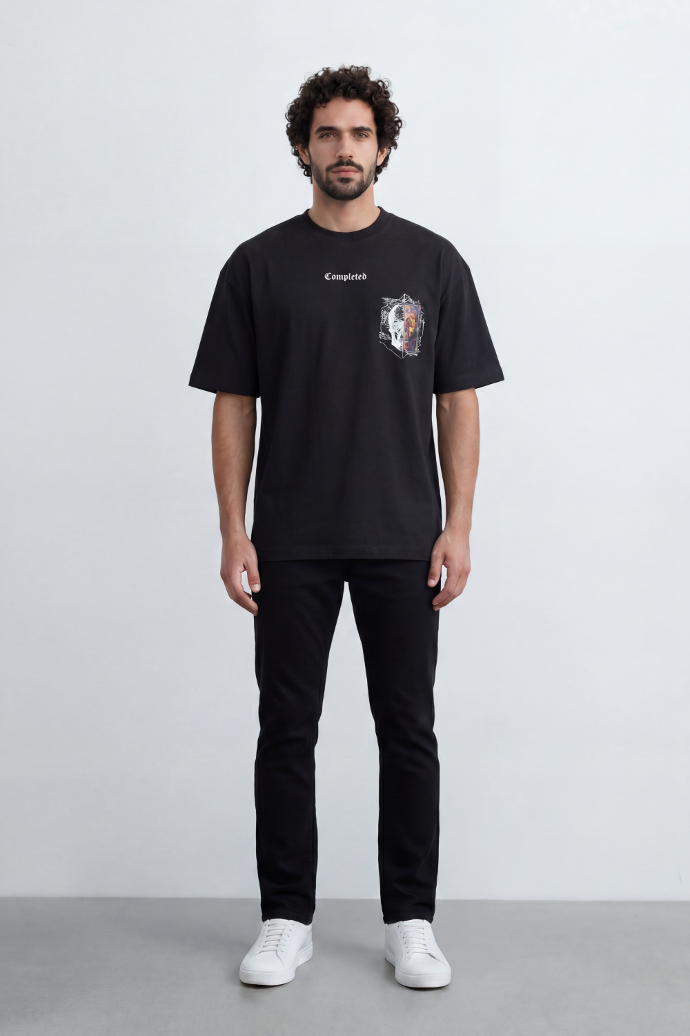 Men’s Tomato Store Archive Patch Graphic Oversize T-Shirt With Smooth Jersey Texture Small Front Typography Print