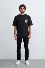 Men’s Tomato Store Archive Patch Graphic Oversize T-Shirt With Smooth Jersey Texture Small Front Typography Print