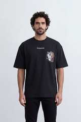 Men’s Tomato Store Archive Patch Graphic Oversize T-Shirt With Smooth Jersey Texture Small Front Typography Print