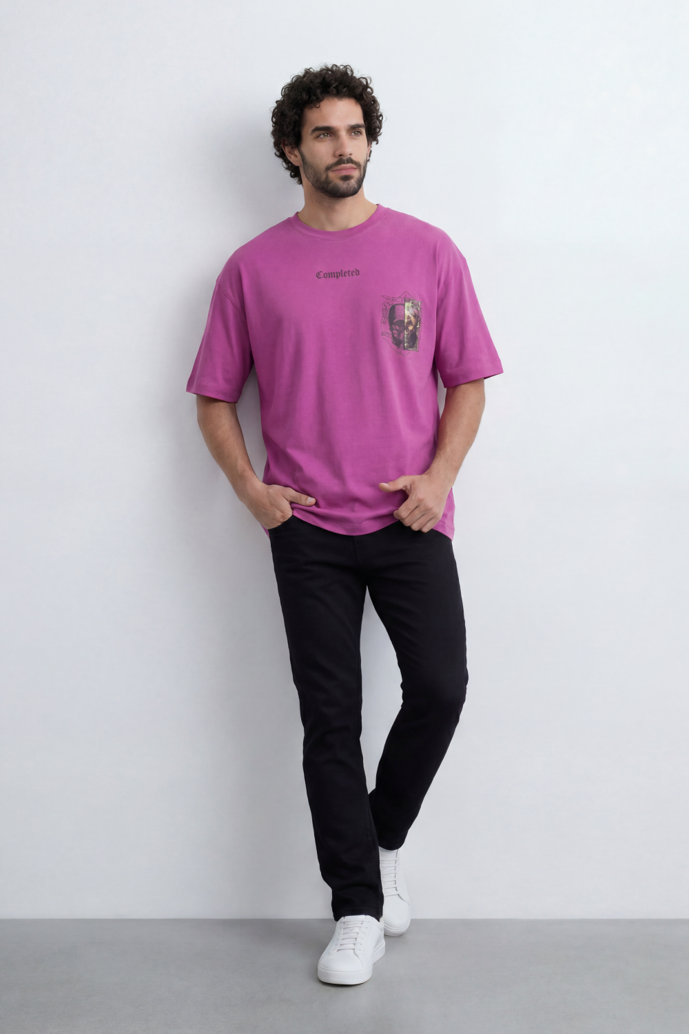 Men’s Tomato Store Archive Patch Graphic Oversize T-Shirt With Smooth Jersey Texture Small Front Typography Print
