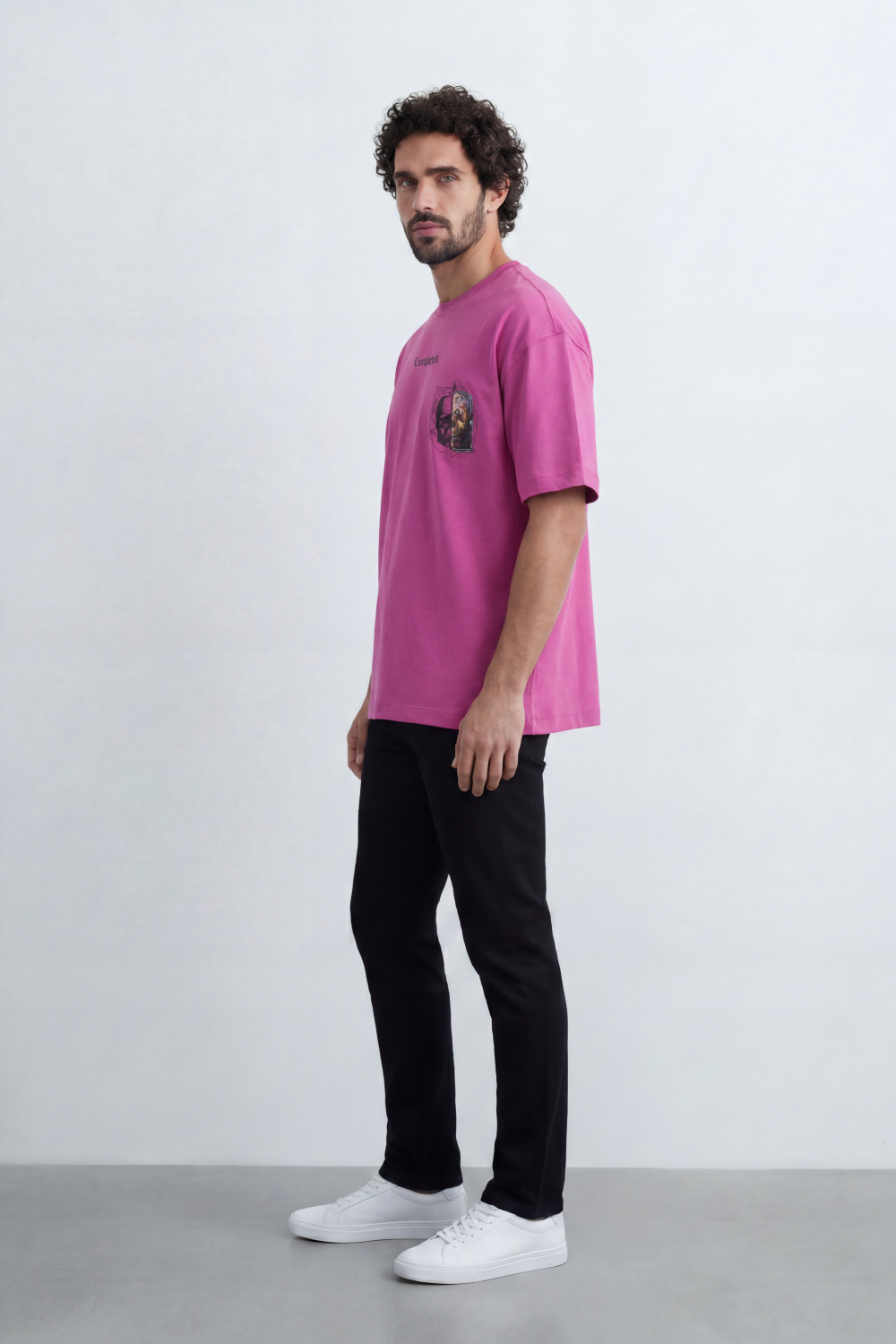 Men’s Tomato Store Archive Patch Graphic Oversize T-Shirt With Smooth Jersey Texture Small Front Typography Print