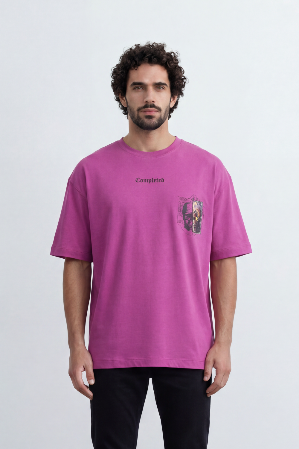 Men’s Tomato Store Archive Patch Graphic Oversize T-Shirt With Smooth Jersey Texture Small Front Typography Print