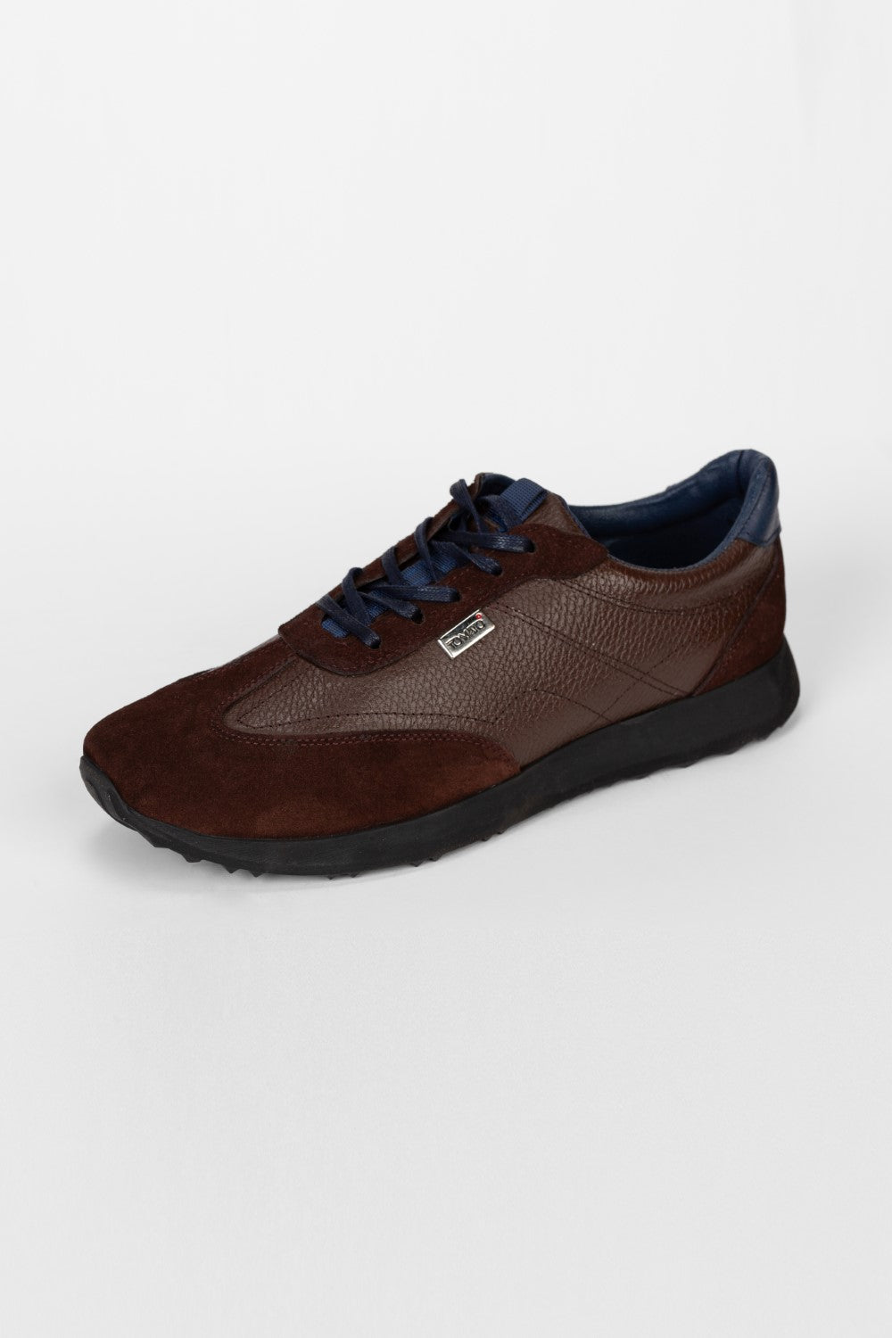 Men's Tomato Leather And Suede Lace Up Shoes