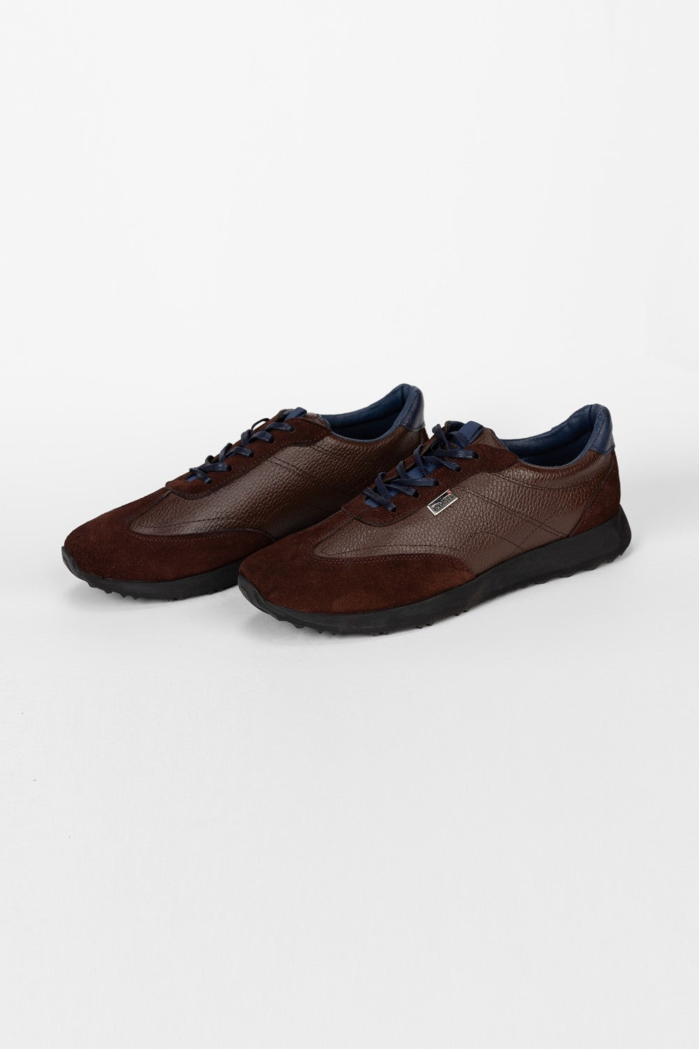 Men's Tomato Leather And Suede Lace Up Shoes