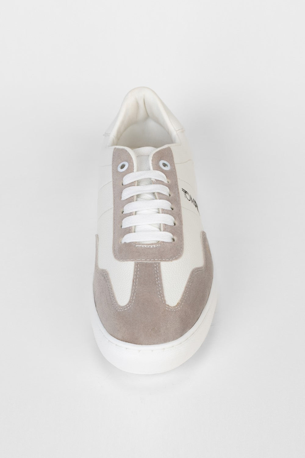 Men's Tomato White Leather And Suede Lace Up Shoes