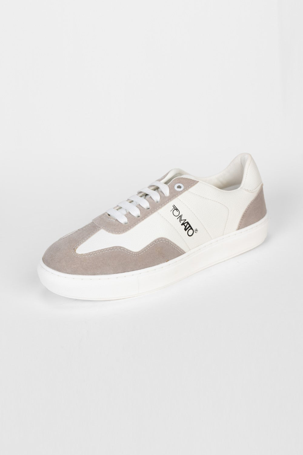 Men's Tomato White Leather And Suede Lace Up Shoes