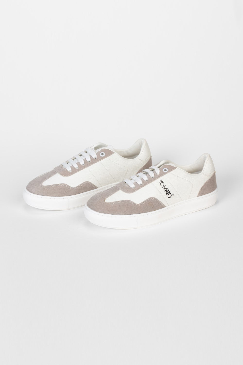 Men's Tomato White Leather And Suede Lace Up Shoes