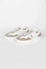Men's Tomato White Leather And Suede Lace Up Shoes