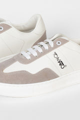 Men's Tomato White Leather And Suede Lace Up Shoes
