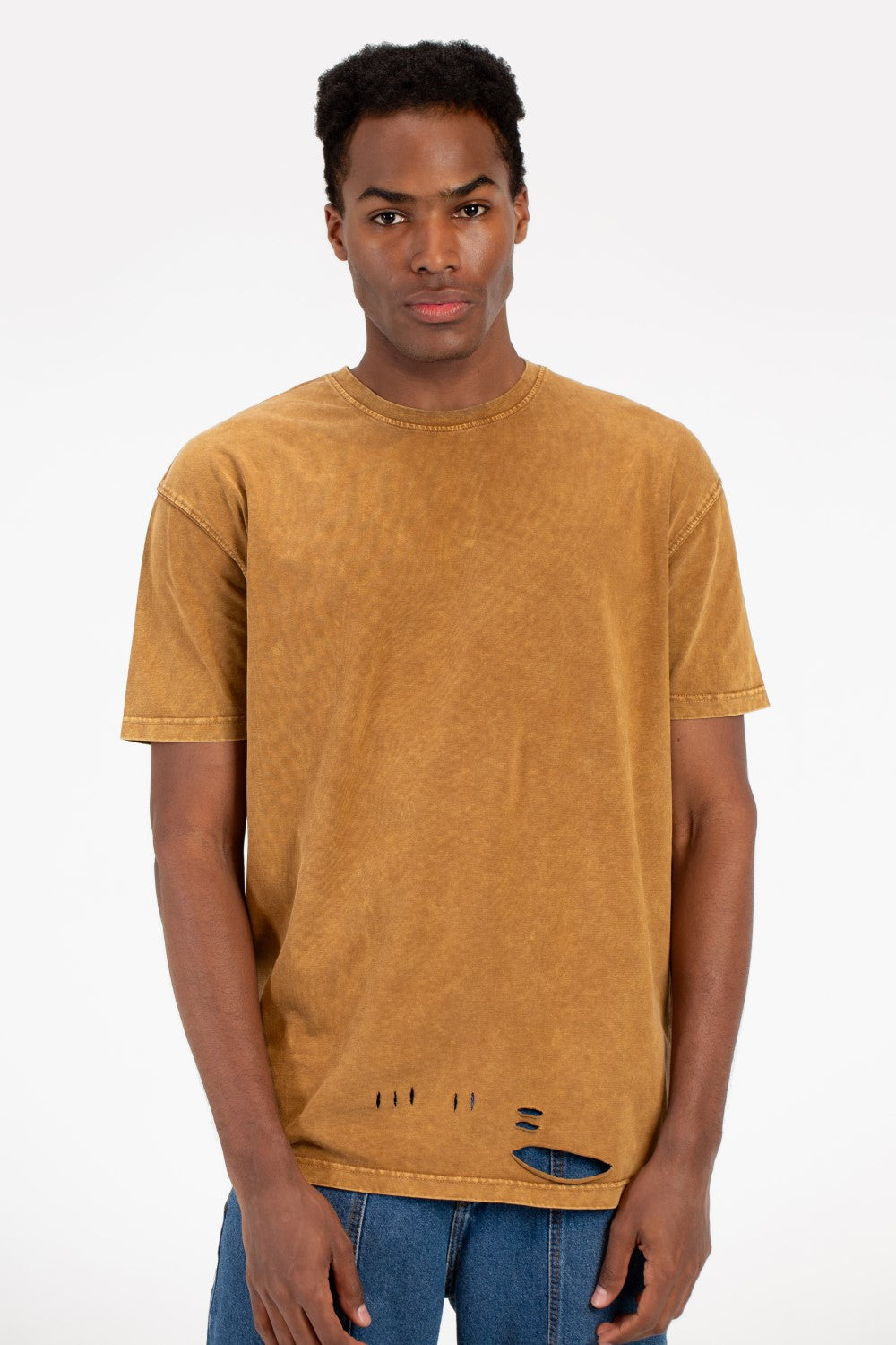 Men's Washed Cutting Oversize T-Shirt