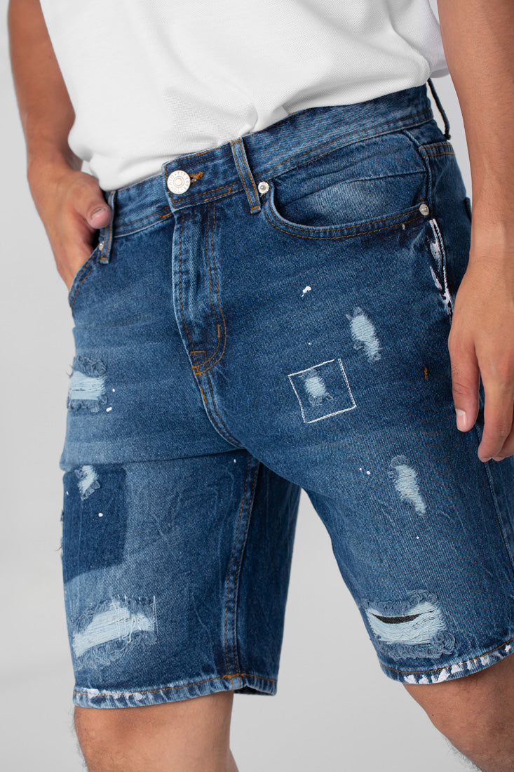 Men's Slim Fit Cutting Soft Jeans Shorts