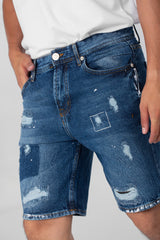 Men's Slim Fit Cutting Soft Jeans Shorts
