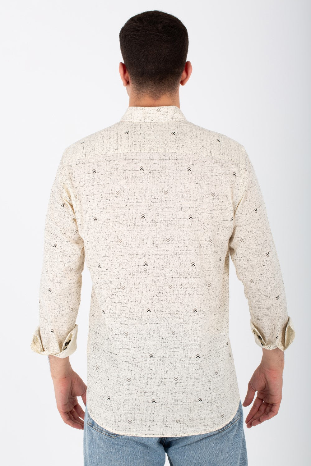 Mens Slim Fit Shirt Printed With Poplin Material And Long Sleeves