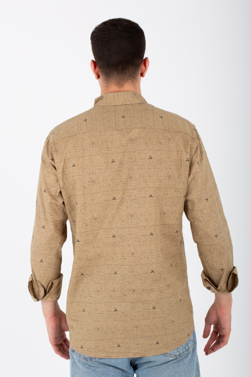 Mens Slim Fit Shirt Printed With Poplin Material And Long Sleeves