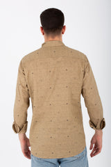 Mens Slim Fit Shirt Printed With Poplin Material And Long Sleeves