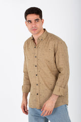Mens Slim Fit Shirt Printed With Poplin Material And Long Sleeves