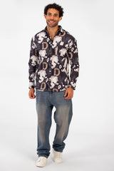 Men's Slim Fit All Over Print Long Sleeve Shirt With Front Pocket