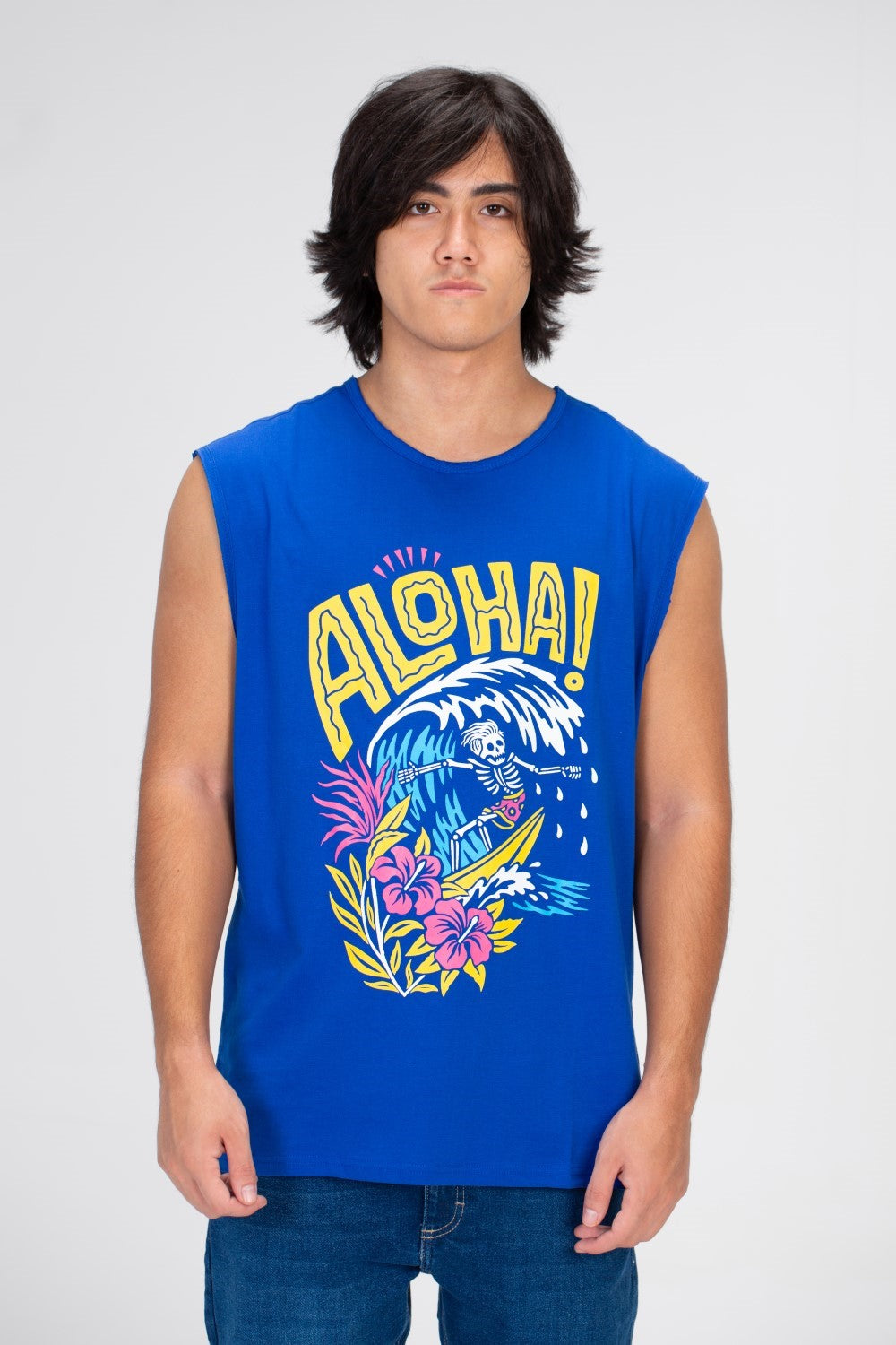 Men's Summer Cut T-shirt Printed On The Front With Comfortable Material