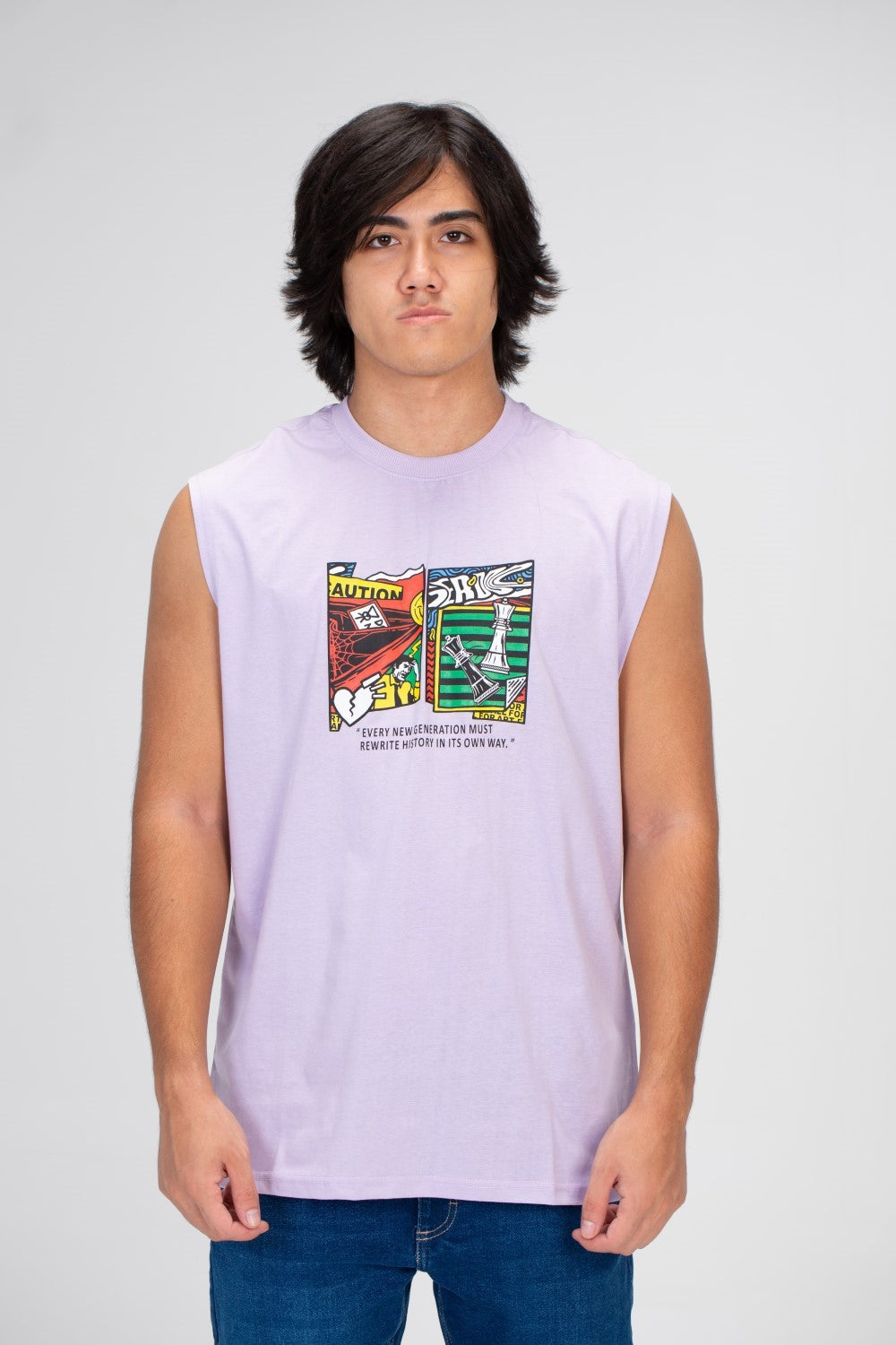 Men's Printed On The Front And Back Cut T-shirt With Summer Material And Colors