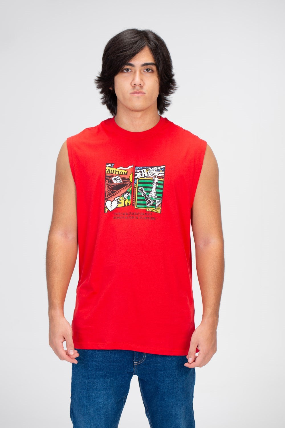 Men's Printed On The Front And Back Cut T-shirt With Summer Material And Colors