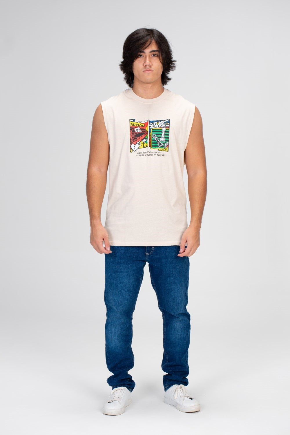 Men's Printed On The Front And Back Cut T-shirt With Summer Material And Colors