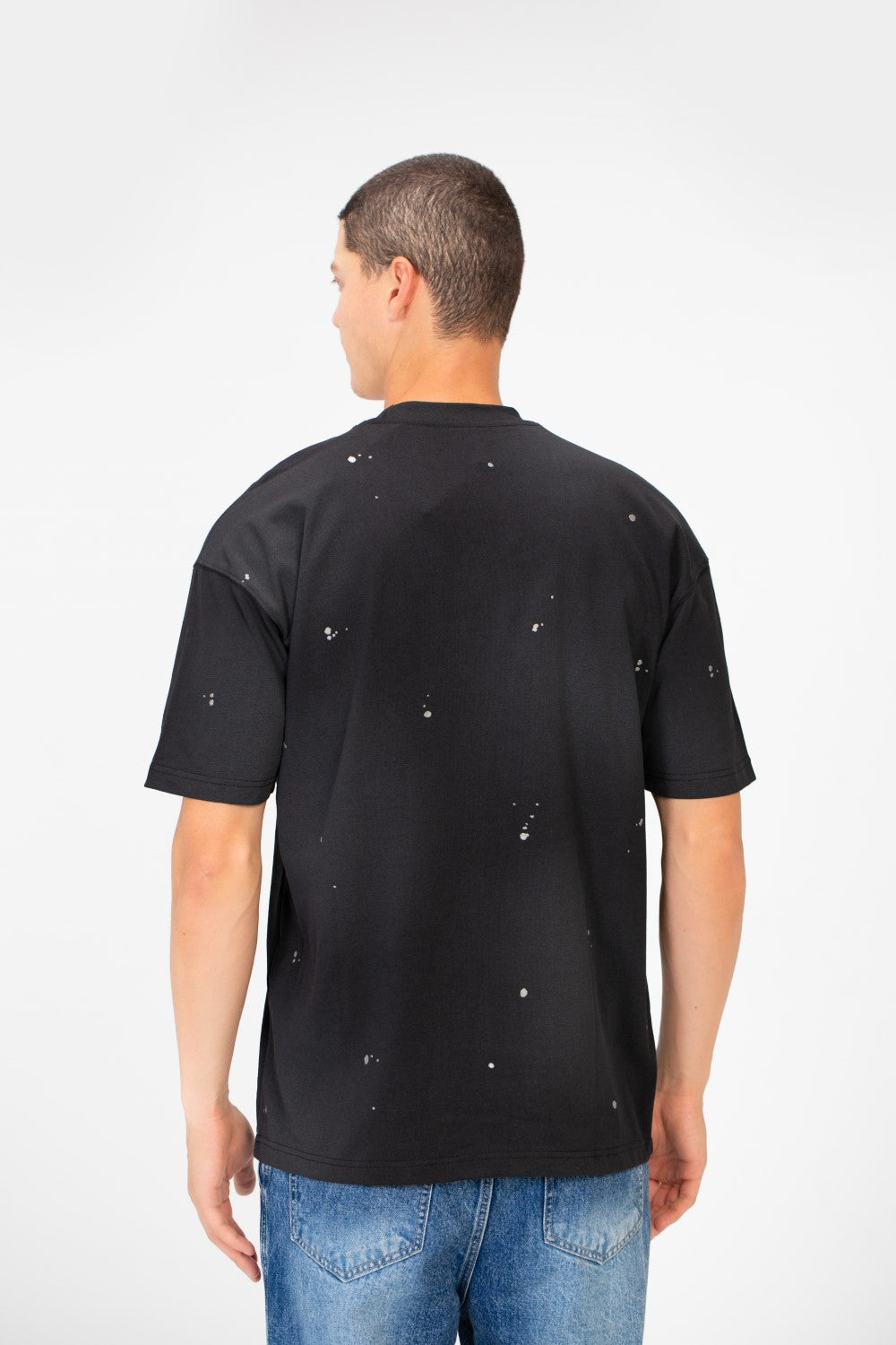 Men's Tie Die Dotted Short Sleeve Crew Neck Regular Fit T-Shirt