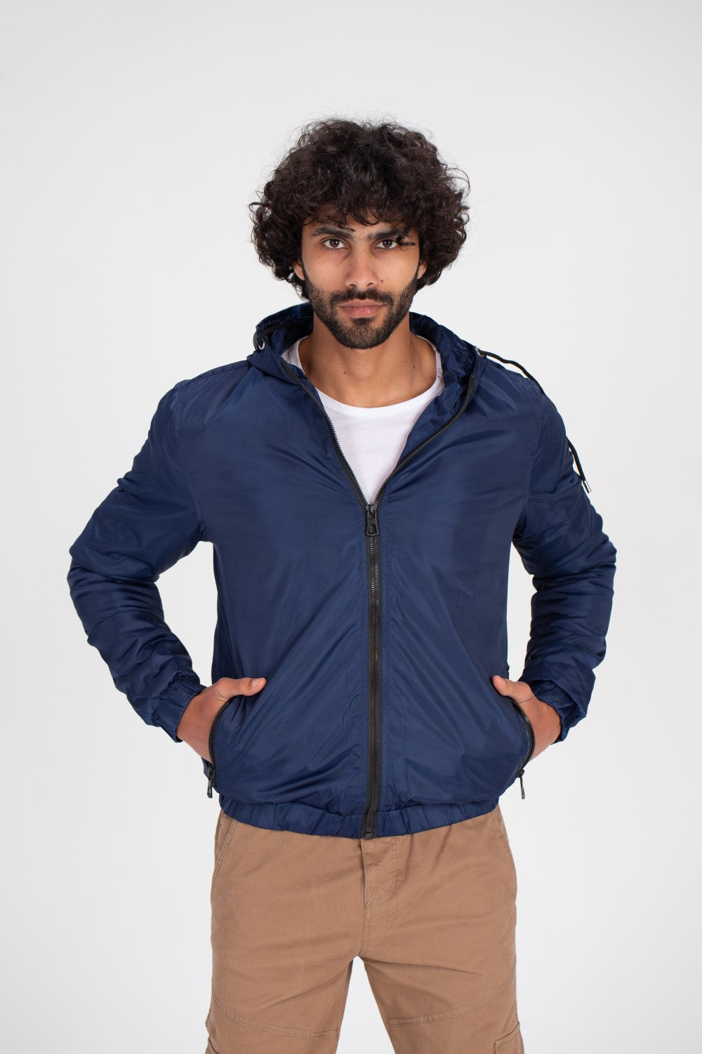 Men's Casual Full Zipper Basic Waterproof Sweatshirt
