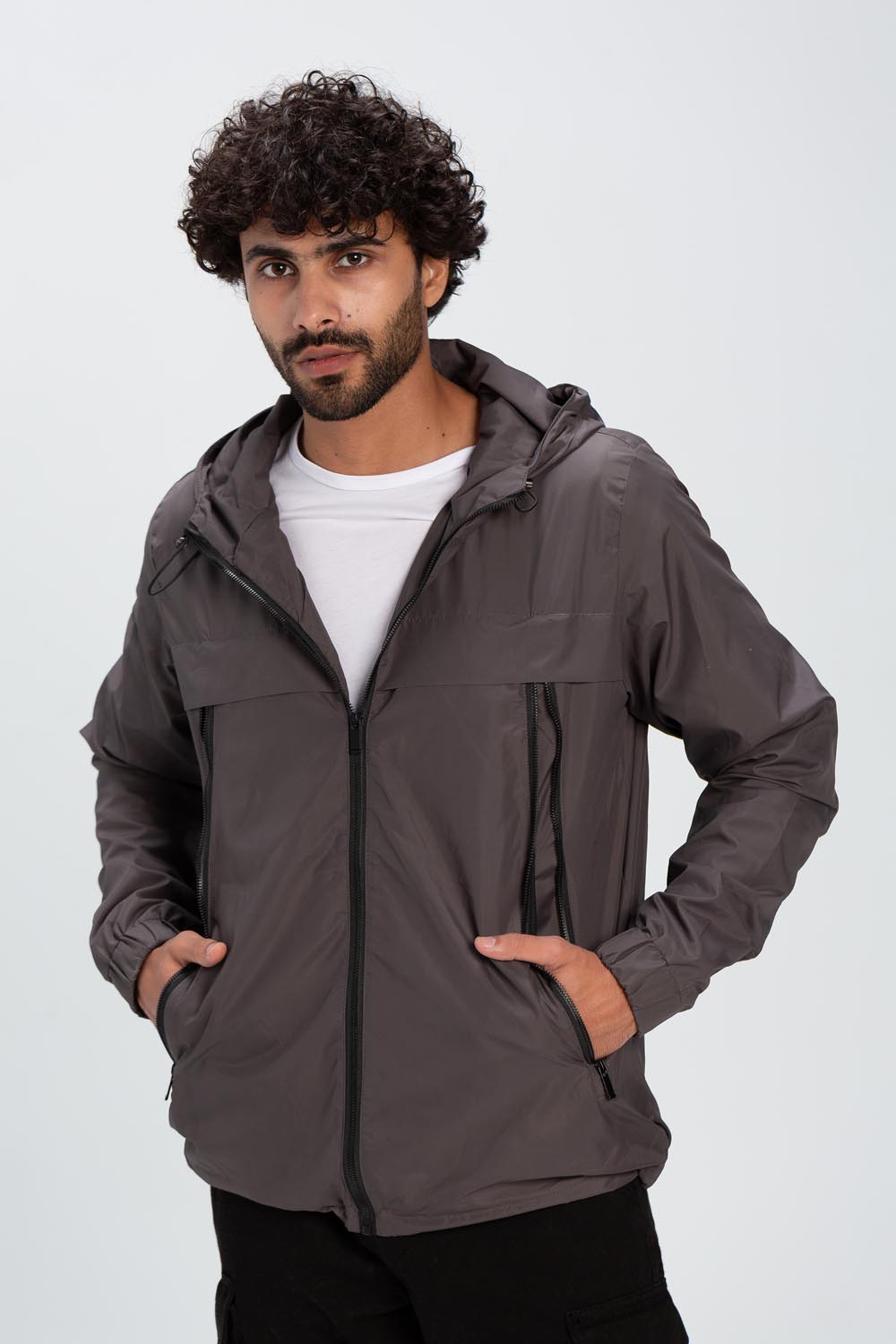 Men's Casual Full Zipper Waterproof Back Printed Jacket With Unique Style