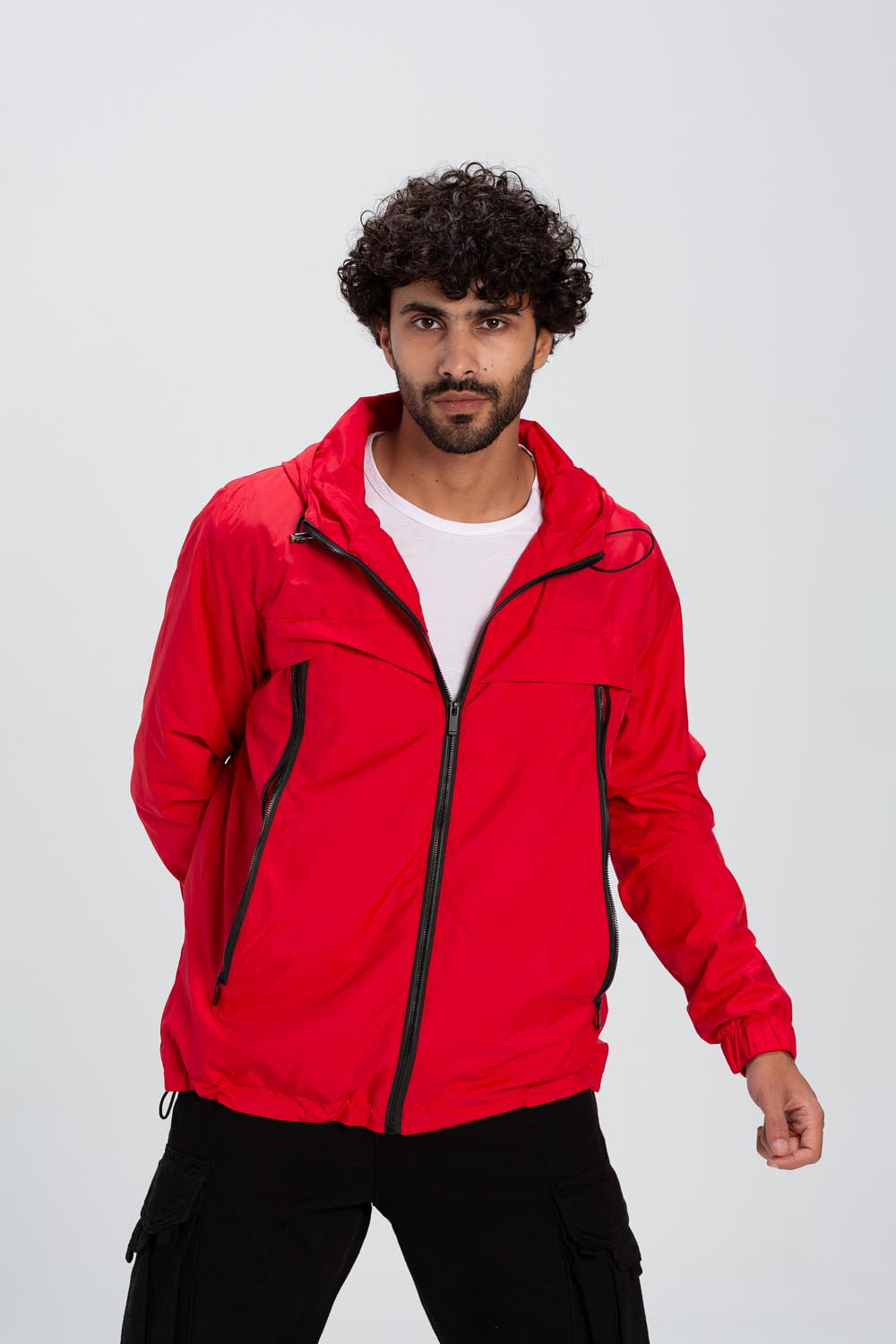 Men's Casual Full Zipper Waterproof Back Printed Jacket With Unique Style