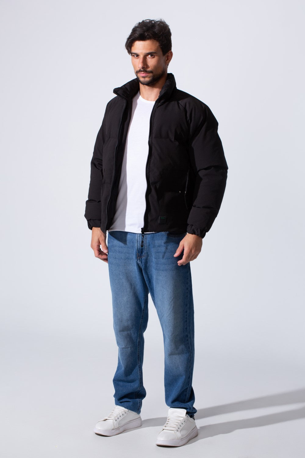 Men's Waterproof Bomber Jacket With Zipper And Long Sleeves