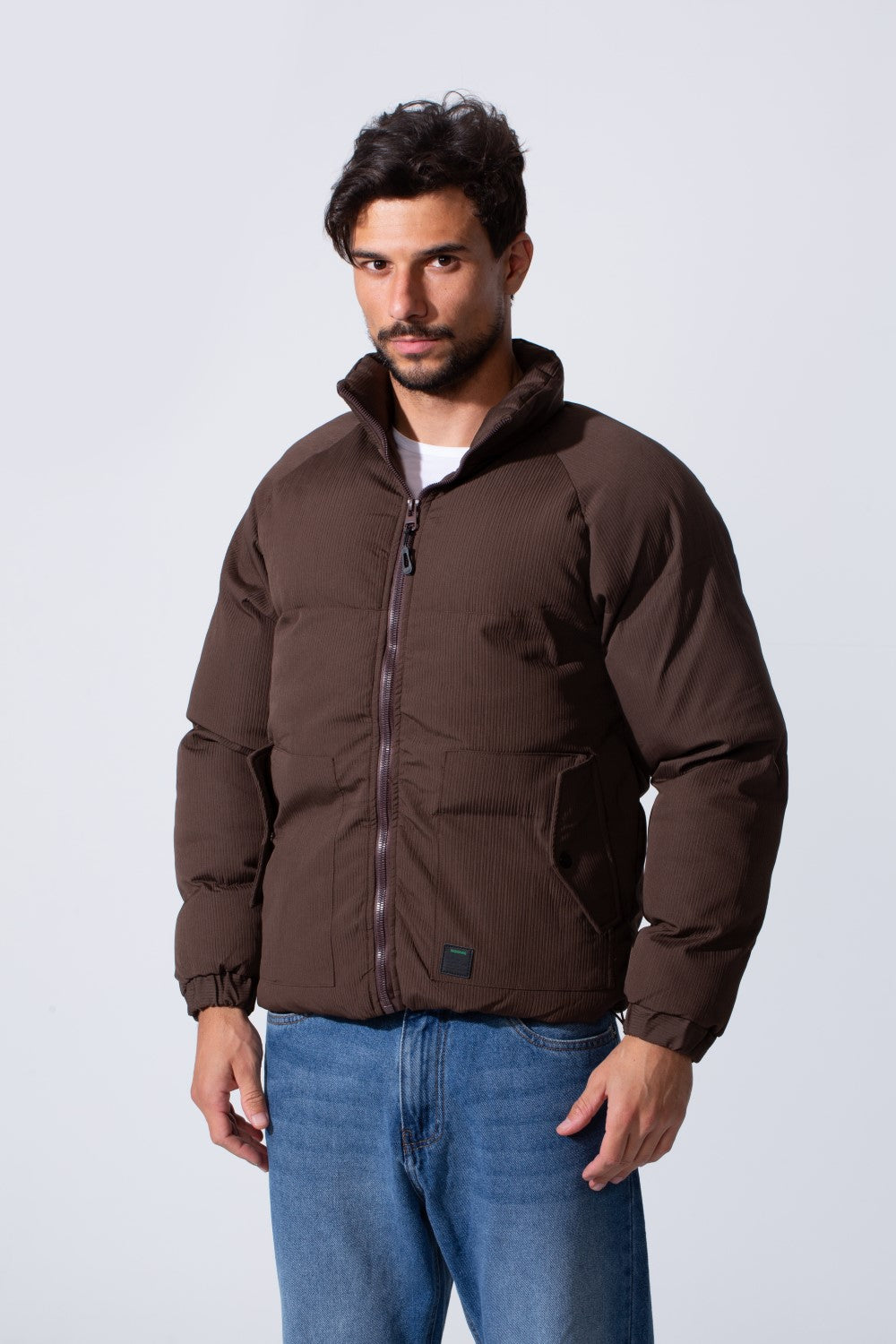 Men's Waterproof Bomber Jacket With Zipper And Long Sleeves