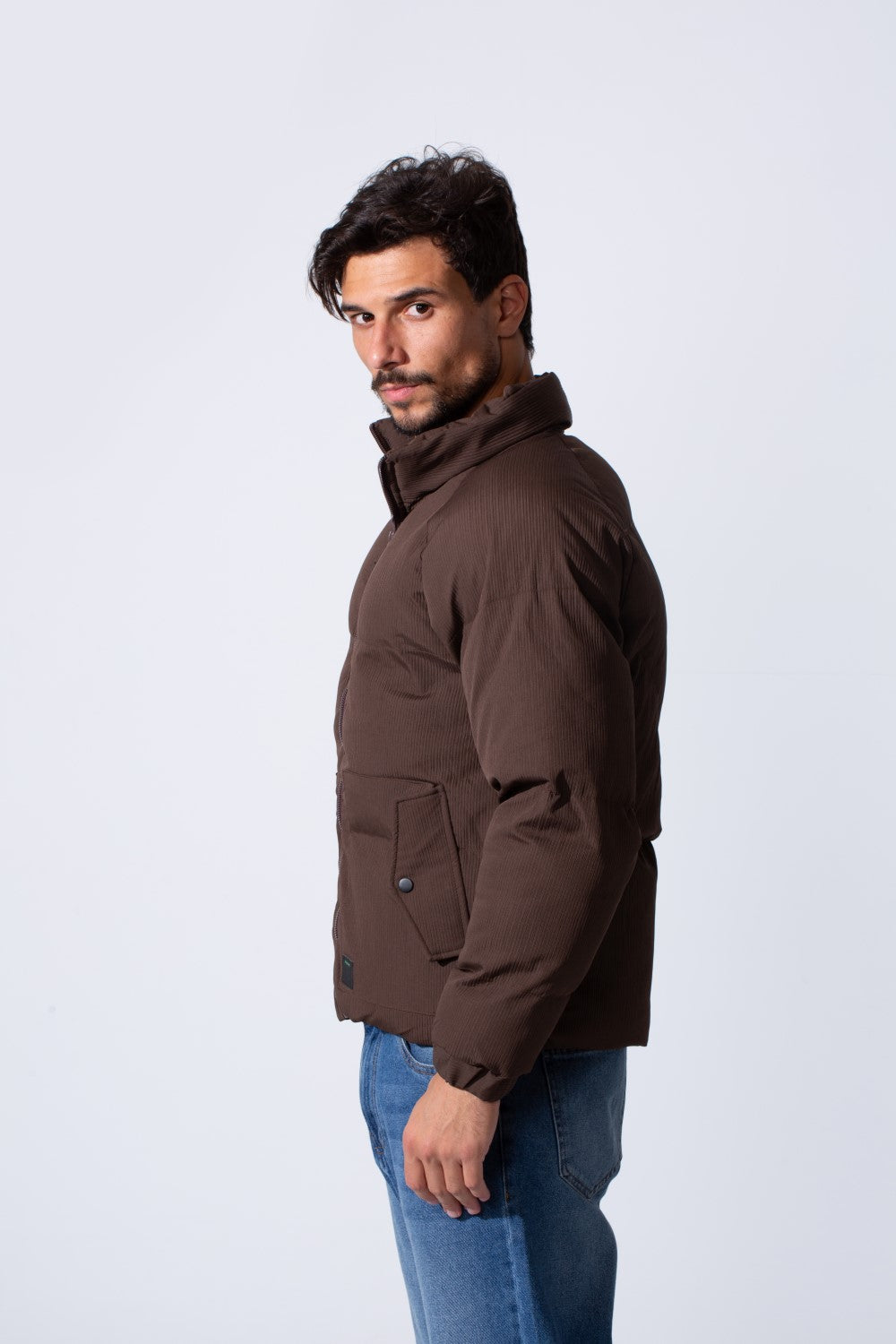 Men's Waterproof Bomber Jacket With Zipper And Long Sleeves