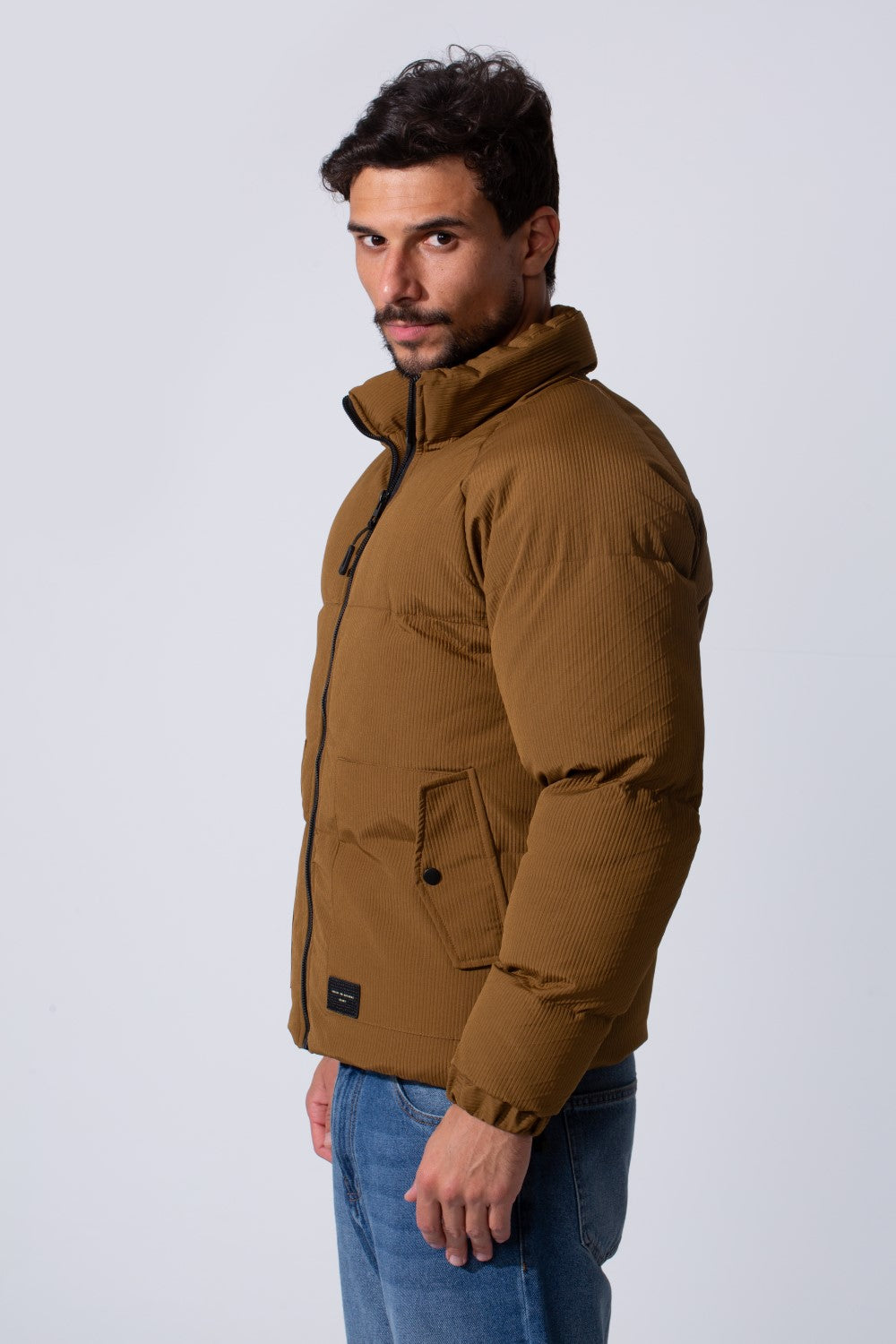 Men's Waterproof Bomber Jacket With Zipper And Long Sleeves