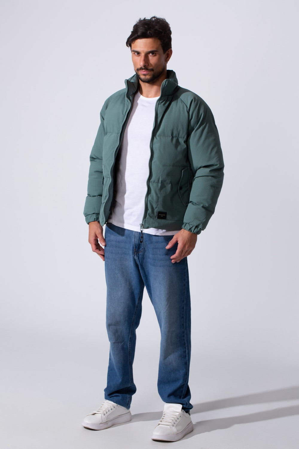 Men's Waterproof Bomber Jacket With Zipper And Long Sleeves