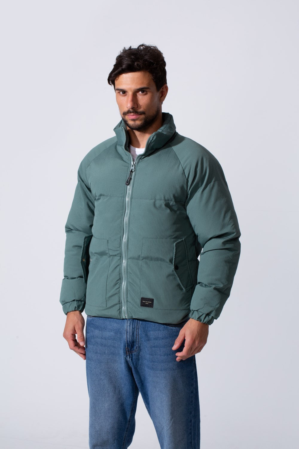 Men's Waterproof Bomber Jacket With Zipper And Long Sleeves
