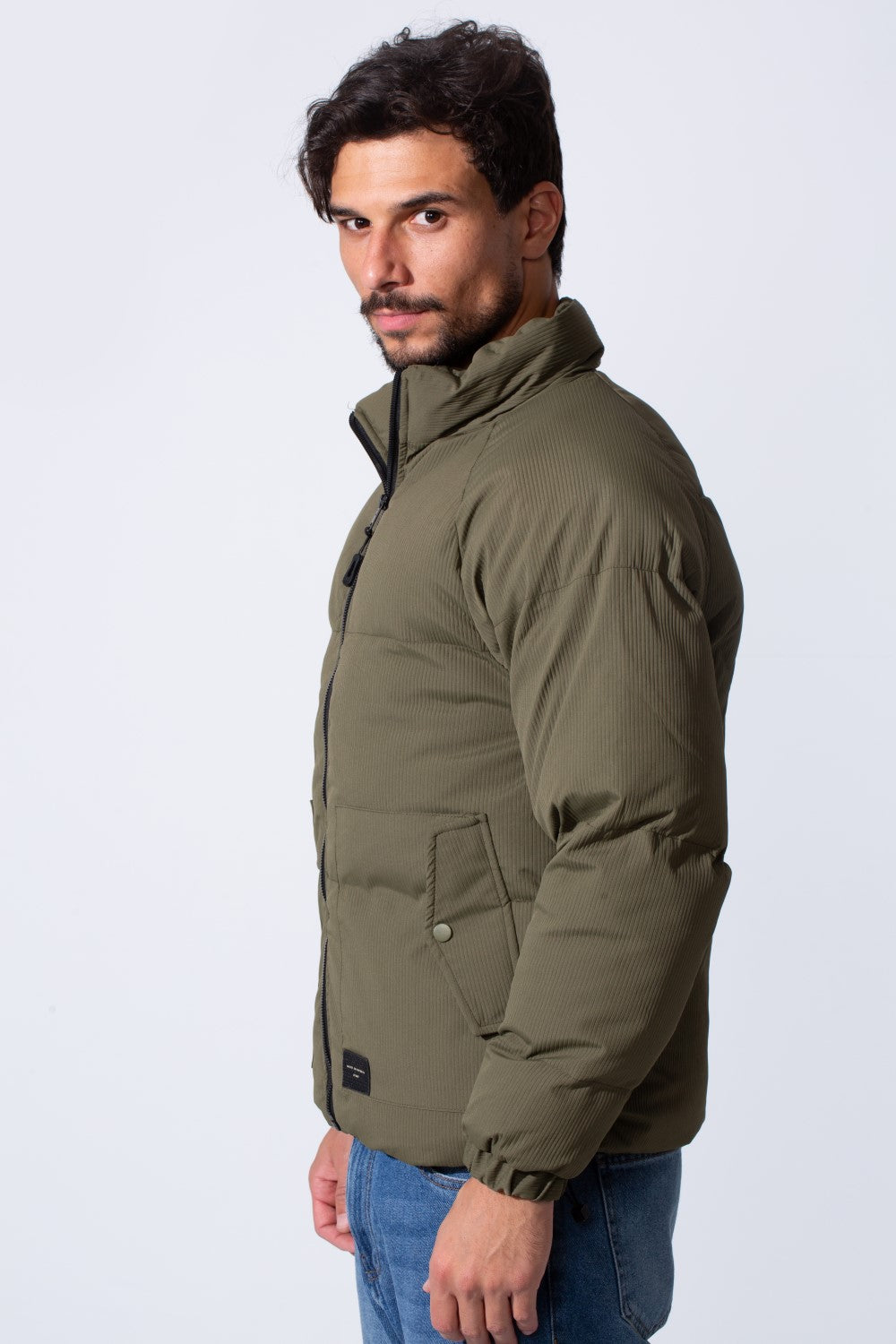Men's Waterproof Bomber Jacket With Zipper And Long Sleeves