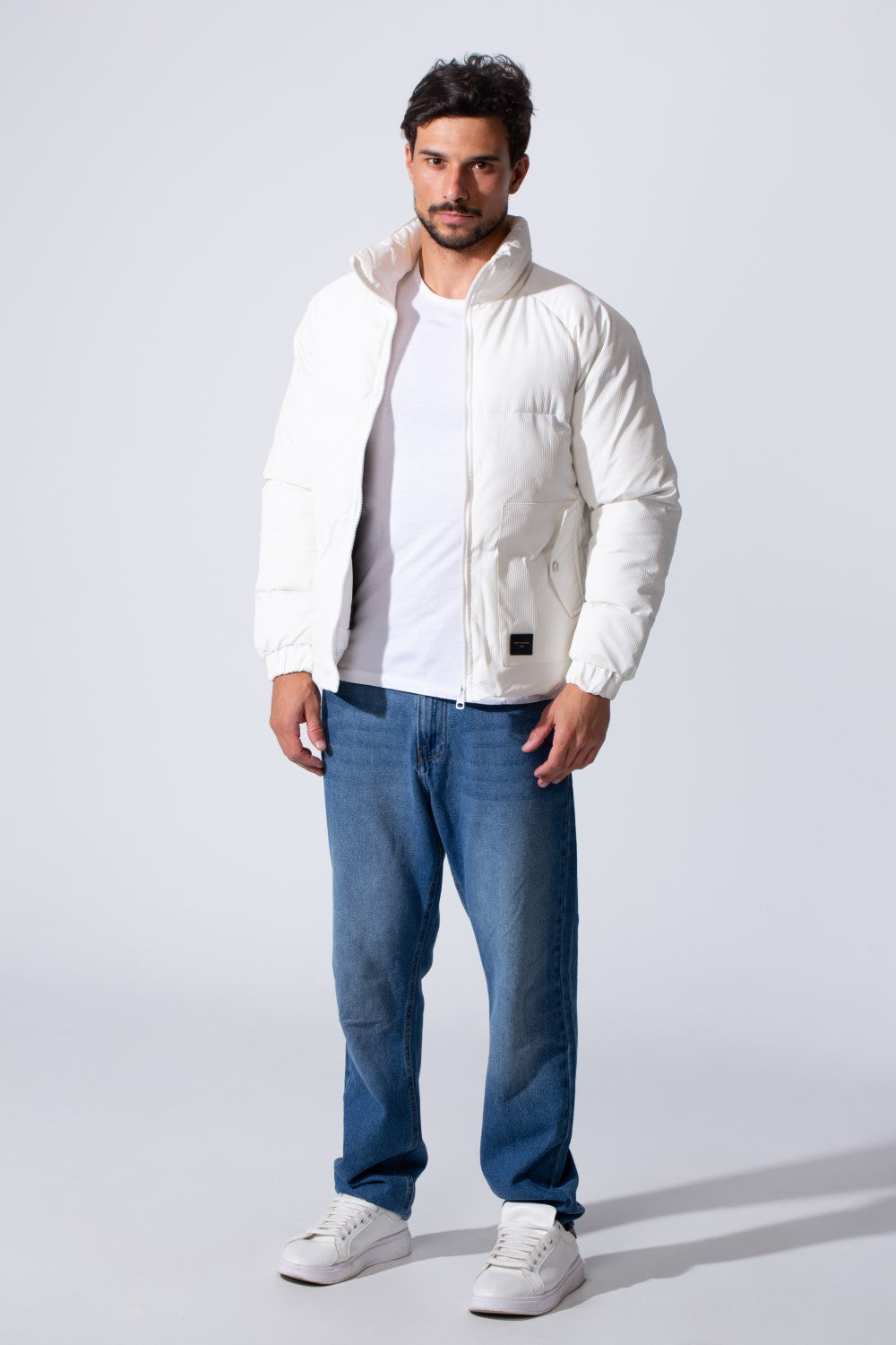 Men's Waterproof Bomber Jacket With Zipper And Long Sleeves