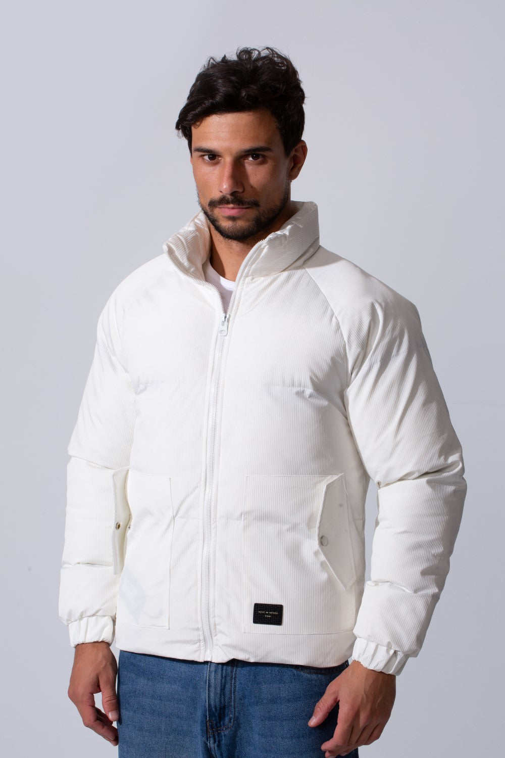 Men's Waterproof Bomber Jacket With Zipper And Long Sleeves