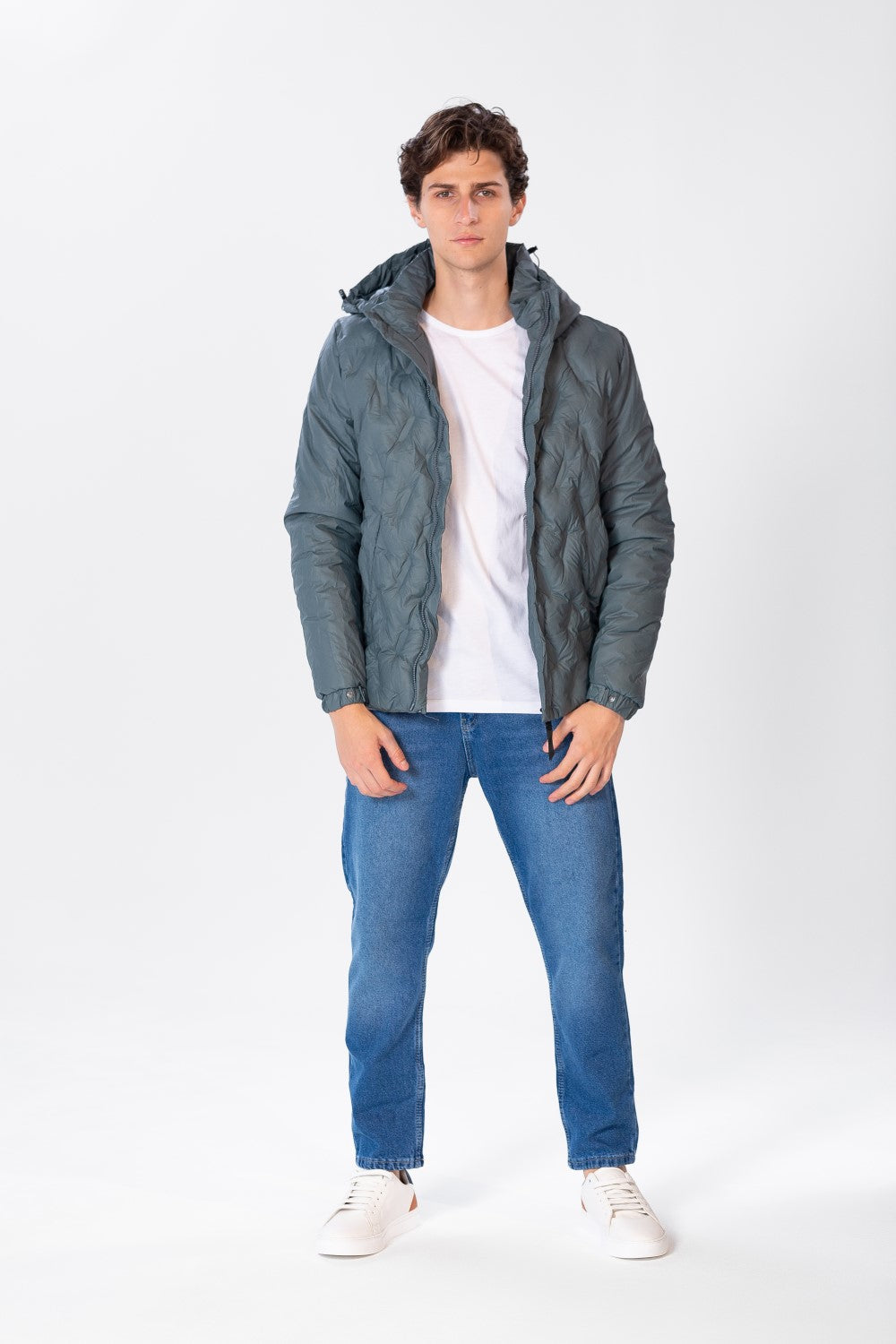 Men's Plain Waterproof Jacket With Zippers And Pockets