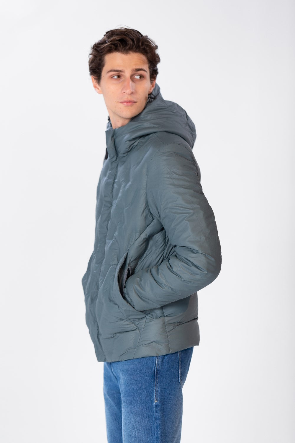 Men's Plain Waterproof Jacket With Zippers And Pockets