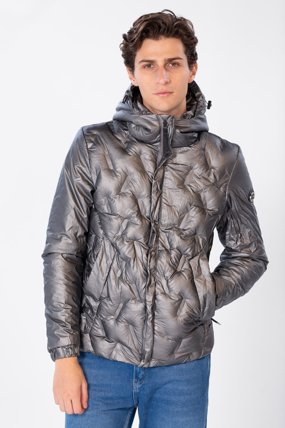 Men's Plain Waterproof Jacket With Zippers And Pockets