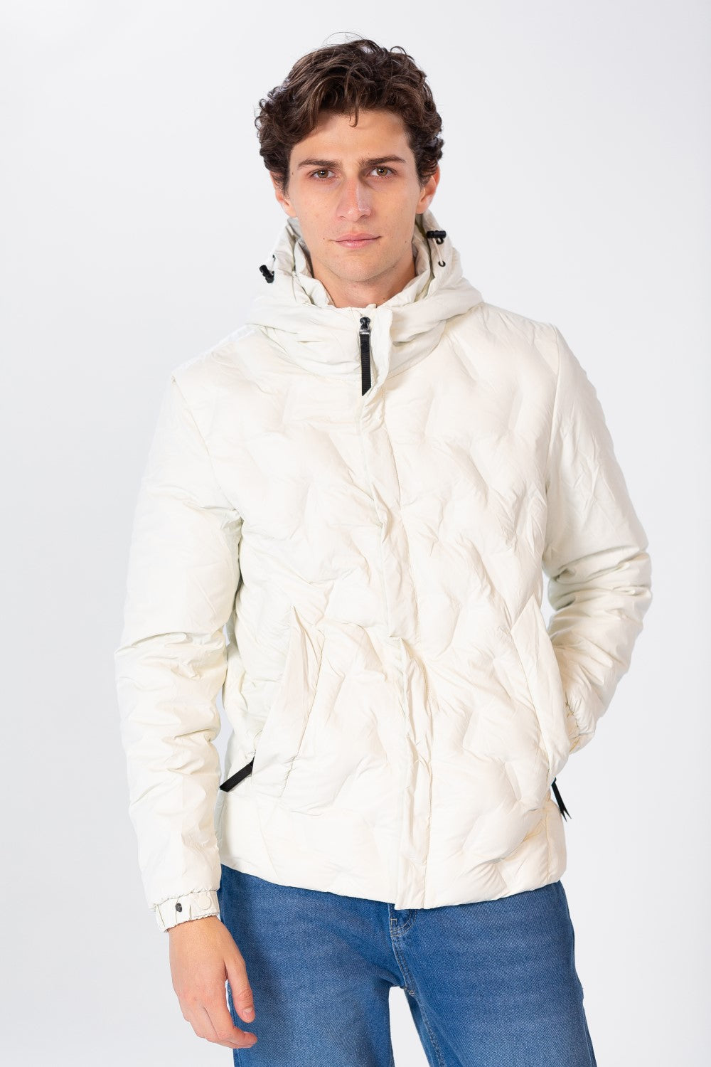 Men's Plain Waterproof Jacket With Zippers And Pockets