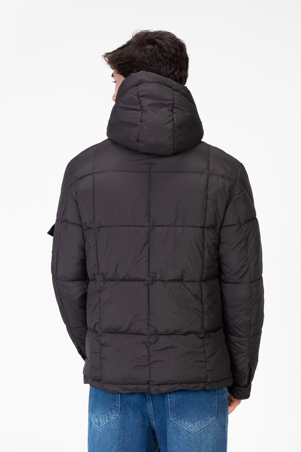 Men's Waterproof Puffer Hood Jacket With Pockets
