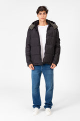 Men's Waterproof Puffer Hood Jacket With Pockets
