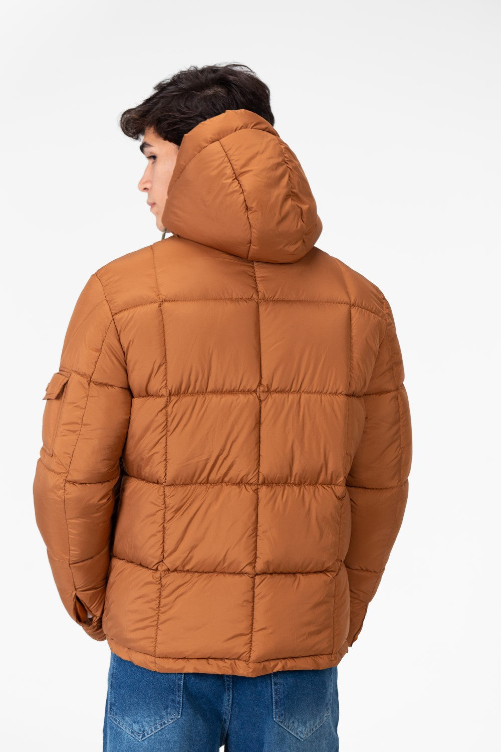 Men's Waterproof Puffer Hood Jacket With Pockets