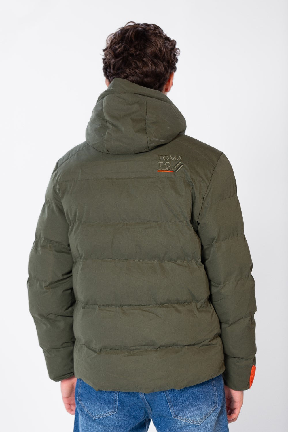 Men's Waterproof Jacket With Front Zipper And Tomato Print